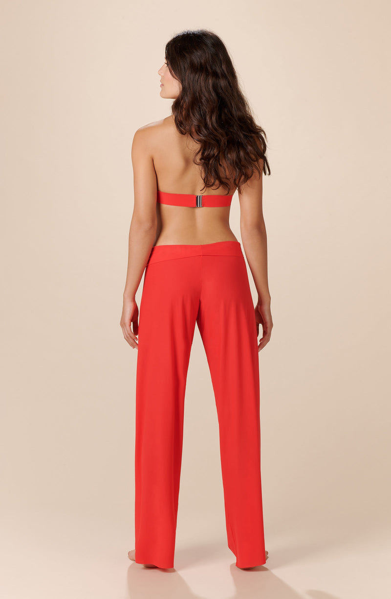 myla Pantalon ample en voile léger rouge