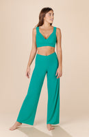 myla Loose-fitting pants in light green voile