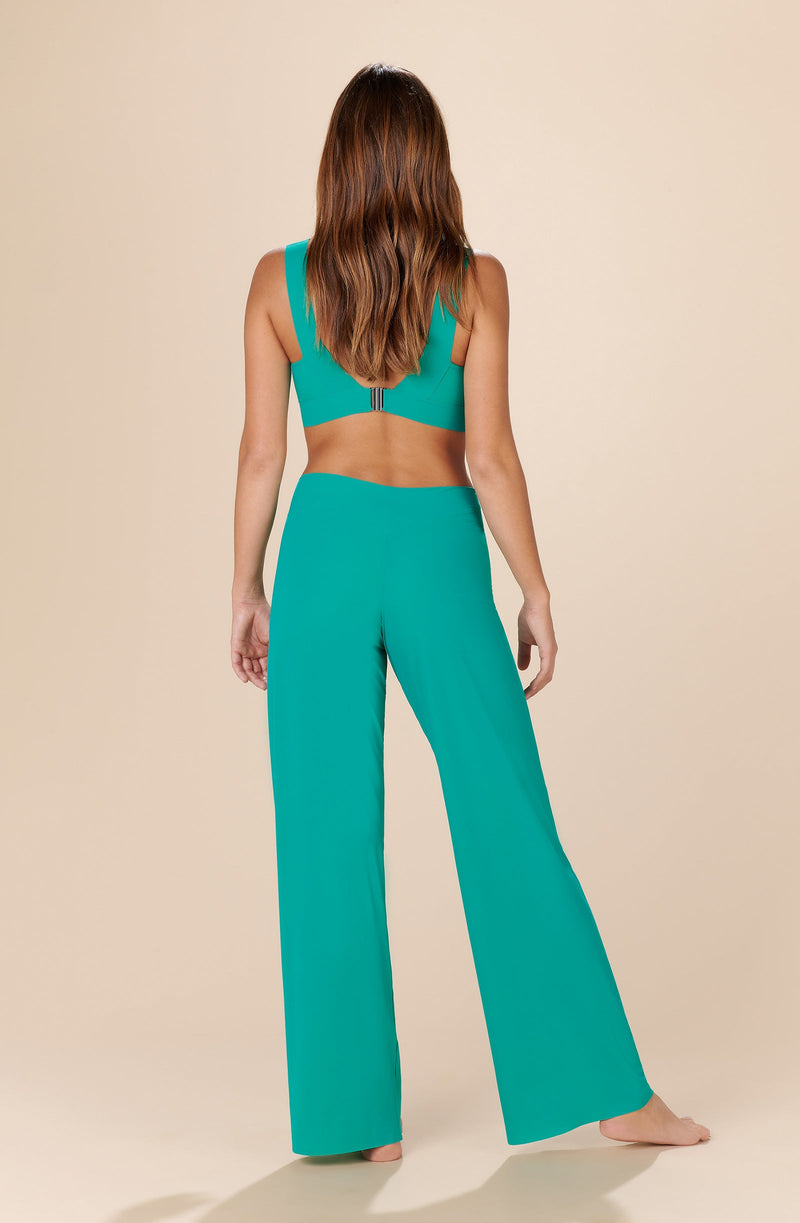 myla Pantalon ample en voile léger vert