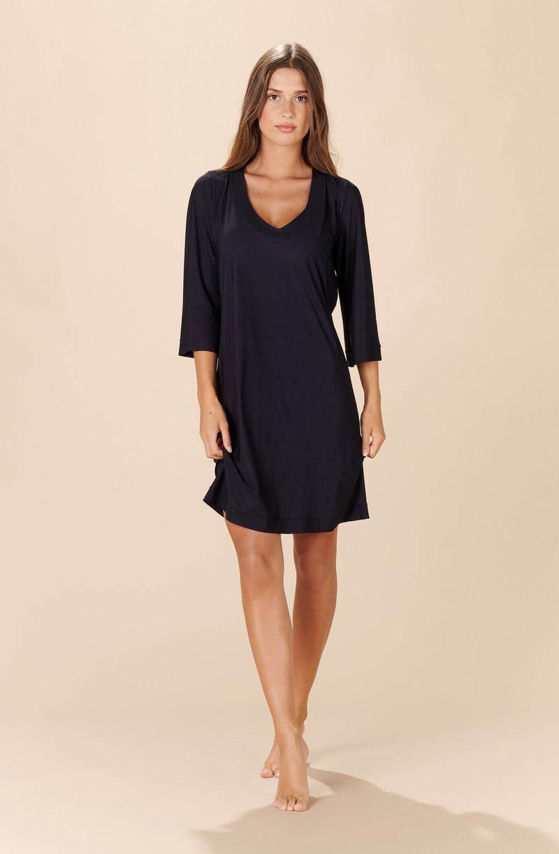 nelly Lightweight black voile tunic