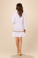 opia White shirt dress with macramé detail