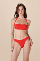 orhi Bandeau top con anillos rojos