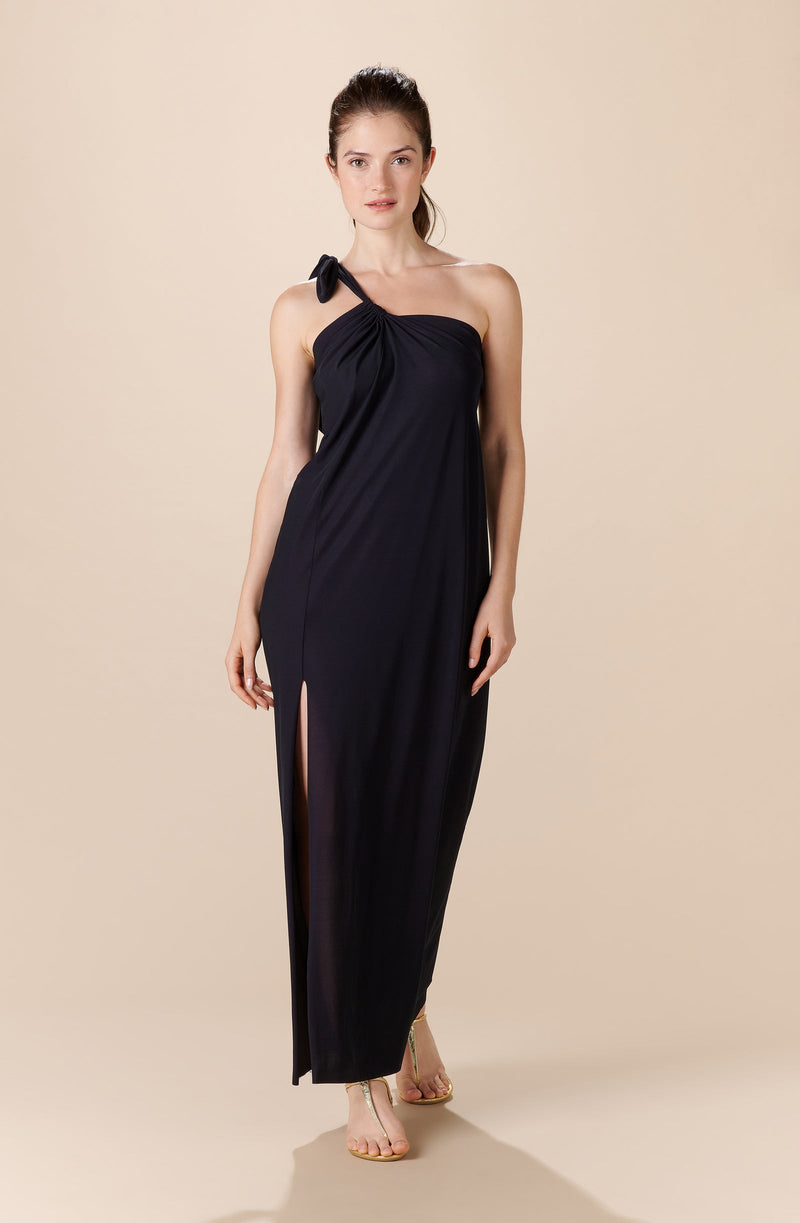 rina Black asymmetric long dress