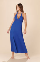 vick Ocean plunging neckline long dress