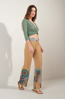 assia Wide-leg pants in GIPSY print voile