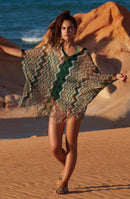 bay Poncho estampado ZIG-ZAG semi transparente