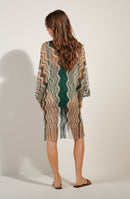 bay Poncho estampado ZIG-ZAG semi transparente