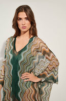 bay Poncho estampado ZIG-ZAG semi transparente