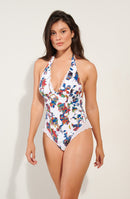 caylane swimsuit one-piece print swimwear WONDERLAND scalloped with ruffles