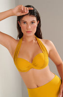 django Top of swimsuit strapless ochre bathing suit