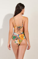 guilia swimsuit one-piece bathing suit with deep neckline MASAI print