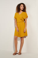 joely Ochre mid-length skirt