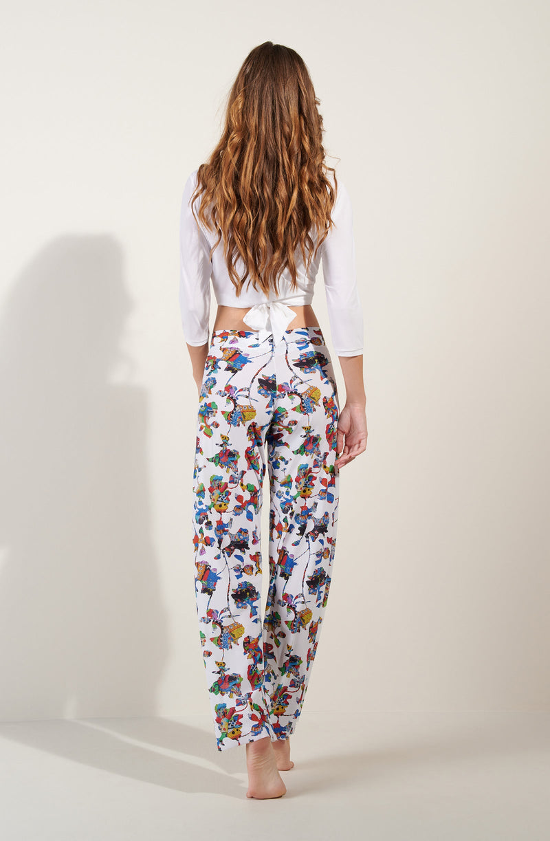 myla Pantalones holgados en ligero voile estampado WONDERLAND