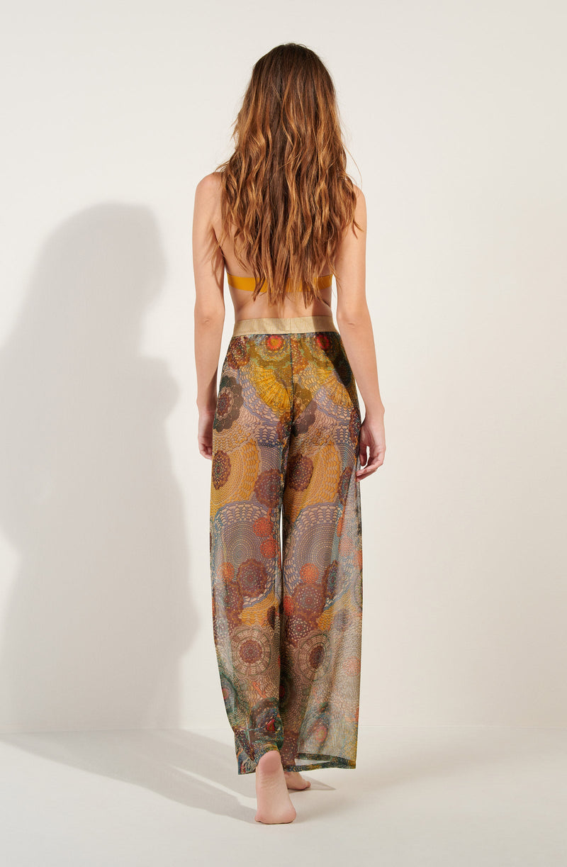 piera Iridescent printed wide-leg pants GIPSY