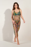 renaya Long iridescent printed tank dress GIPSY