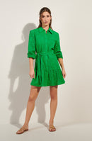 roane Green lace dress with open back