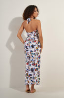 rona Long printed wrap dress WONDERLAND back nu