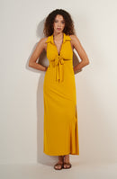 rova Ochre long dress with open back