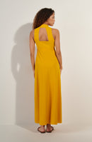 rova Ochre long dress with open back