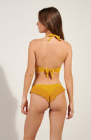 sary Top from swimsuit one-piece bathing suit in ochre with ruffles