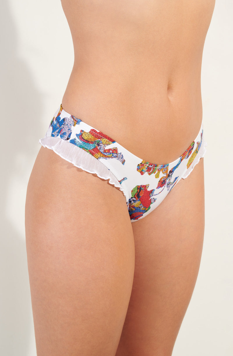 tyma WONDERLAND print swim bottoms swimsuit with ruffles