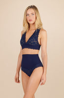 girly Navy lace racerback bra