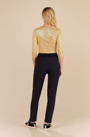 hailey Black pants with gold laces