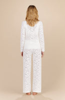 luyna - lace foam cardigan blanc