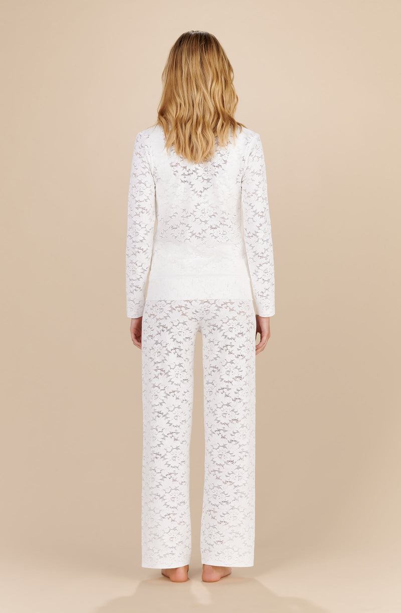 luyna - lace foam cardigan blanc