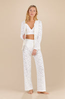 luyna - lace foam cardigan blanc