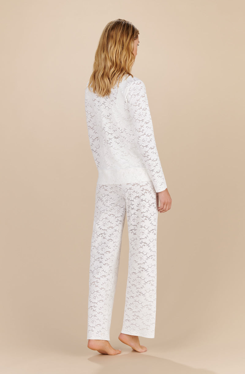 luyna - lace foam cardigan blanc