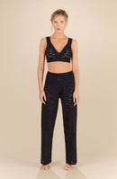 pooja Straight black lace pants