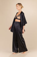 tom Black silk wide-leg pants