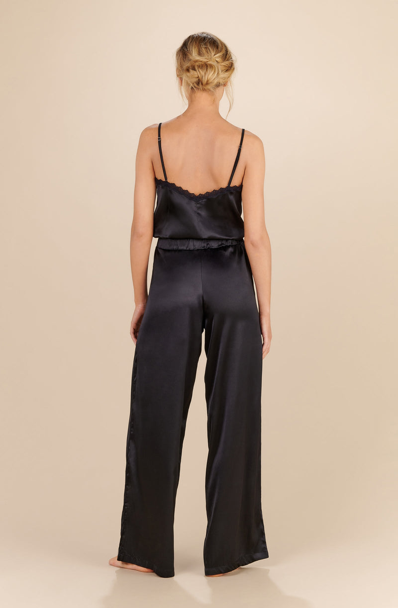 tom Black silk wide-leg pants