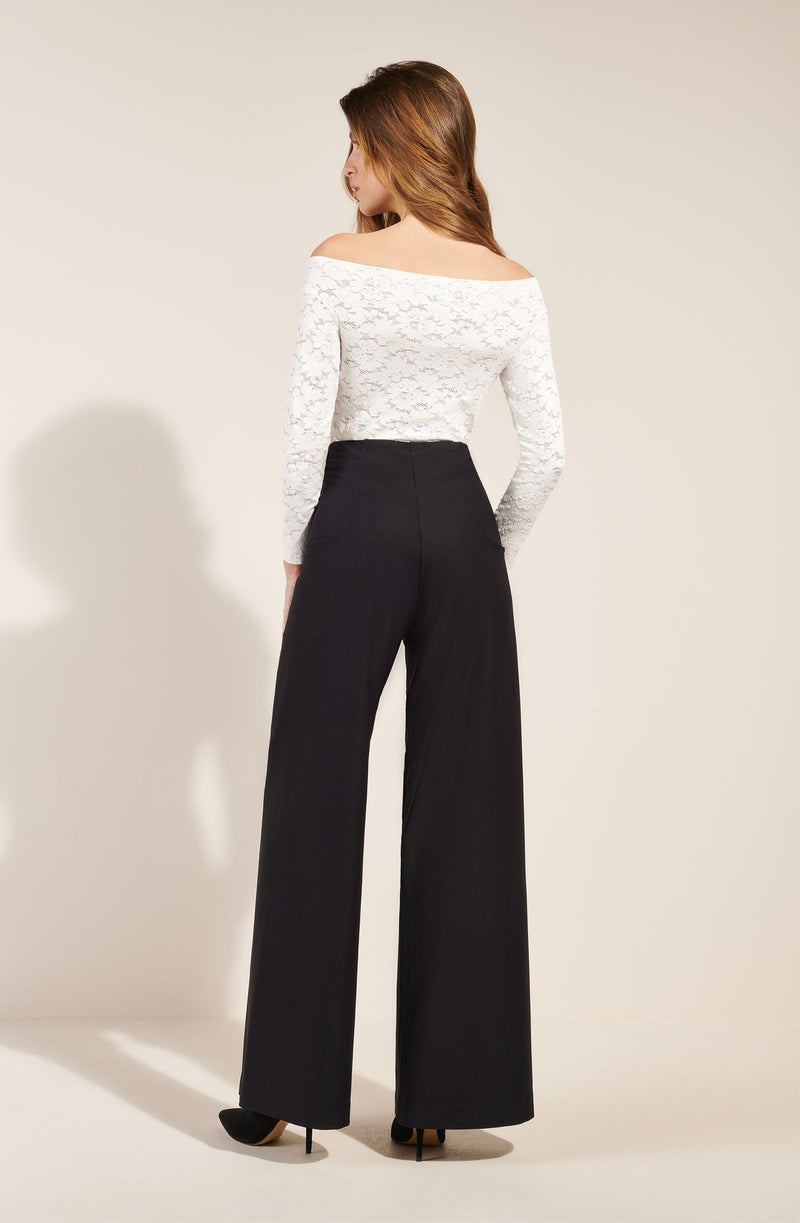 tasha Lace top boat neck blanc foam