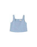 Peanut Blue Striped Crop Top