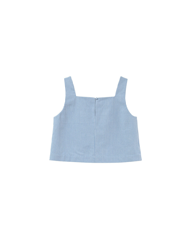 Peanut Blue Striped Crop Top