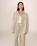 Peggy Ecru Striped Overshirt