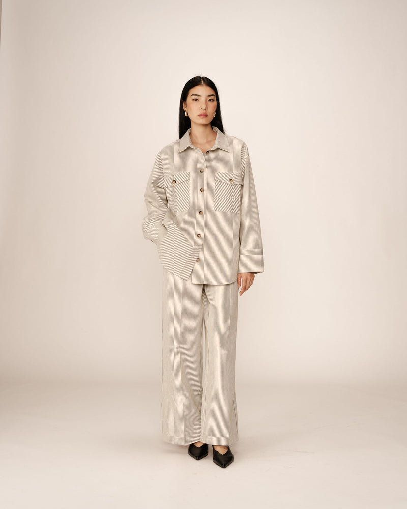 Peggy Ecru Striped Overshirt