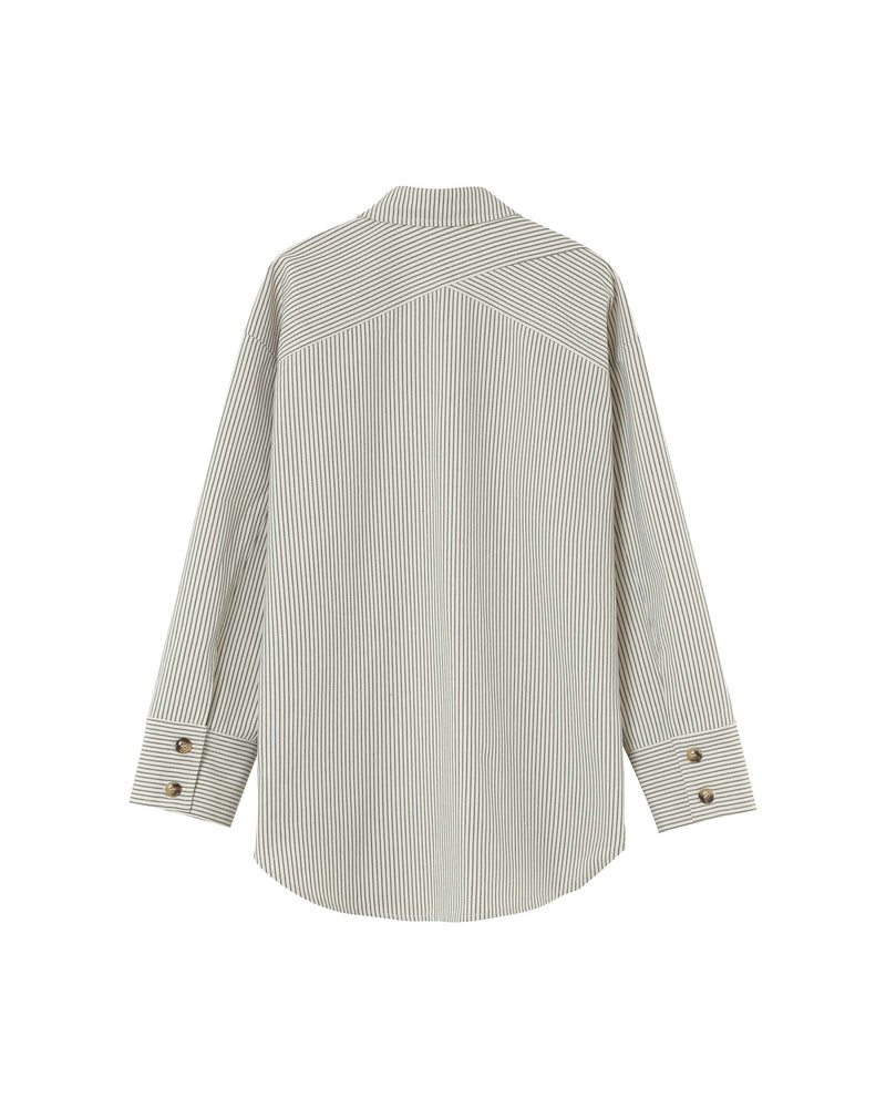 Peggy Ecru Striped Overshirt