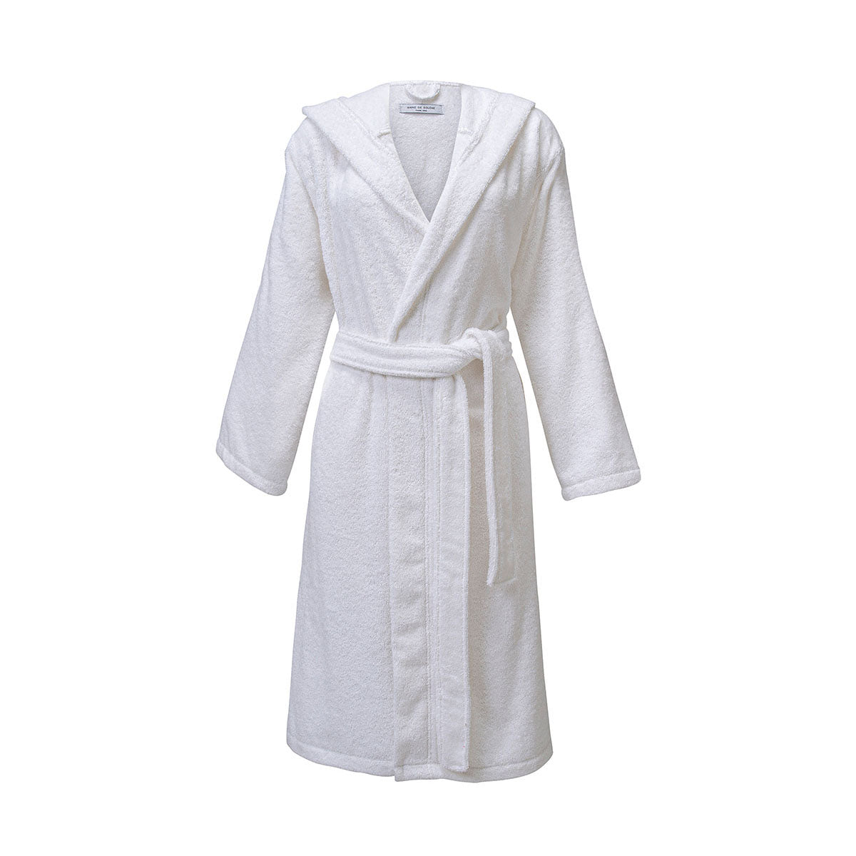 Plain Terry - Hooded Bathrobe - White