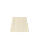 Short Ecru Pekin Skirt