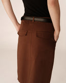 Chocolate Pencil Midi Skirt