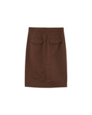 Chocolate Pencil Midi Skirt