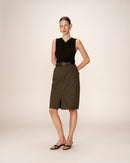 Midi Pencil Skirt Khaki Pencil