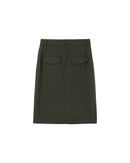 Midi Pencil Skirt Khaki Pencil