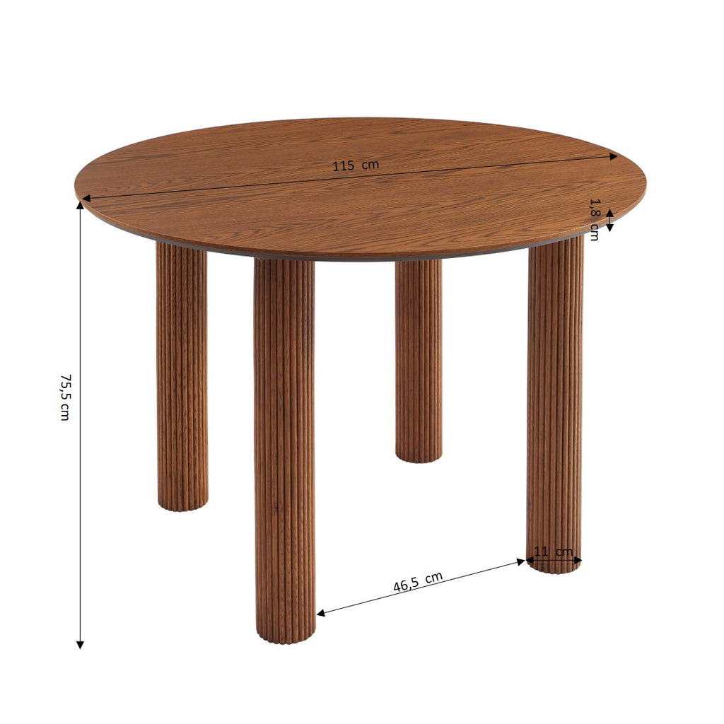 Penelope - Table De Séjour - Placage Chêne - Noyer