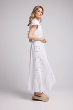 Robe Long Manches Courtes - Blanc