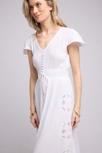 Robe Long Manches Courtes - Blanc