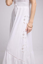 Robe Long Manches Courtes - Blanc
